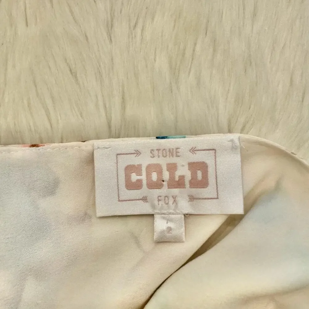 Stone Cold Fox Ivory Cosmo Romee Silk Cutout Dress 4 Boho - Picture 7 of 14